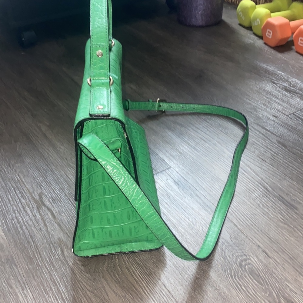 Kate Spade Green Crocodile Leather Darcy top handle - Picture 2 of 16